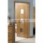 Flush door design with glass interior veneer  wood door with door frame