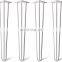 Hairpin Table Legs 28 inch 4 Pcs Desk Capacity Total 880 LBS Coffee 3 Rods Black DIY Table Legs Heavy Duty White Furniture Legs