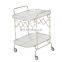 Fashion design modern bar cart trolley and kitchen food serving cart shower folding glass shelf with wheels