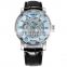 Famous Design Luxury WINNER 614 Leather Strap Automatic Mechanical Bands For Hand Watch Men