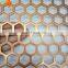 Aluminum 3mm copper anodized hexagonal perforated metal screen wholesale