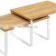 Cabinet Shelf Organizers, Set of 2 Kitchen Counter Shelves, Stackable, Expandable, Metal and Bamboo