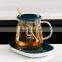 Luxury glass Coffee mug warmer coffee warmer constant temperature thermal 55 degree coffee mug set