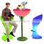 outdoor garden patio plastic furniture high top led cocktail bar table and chairs with stools event party wedding