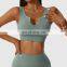 Seamless Sexy Womens Gym Wear V Neck Tops Wholesale Ribbed Workout Sports Bras