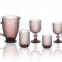 High Quality 250 ml Vintage Pattern Wine Glassware Set Purple Colored Embossed Glasses Elegant Drink Ware