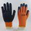 terry liner thickened polyester thread 7 gauge knitted wrinkled latex palm coated safety work gloves
