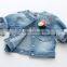 2015 Latest children girls denim coat long sleeve jeans coat for autumn