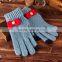 MS touchscreen gloves for winter Fashion big bowknot jacquard knitting finger gloves