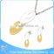 gold plated stainless steel beautiful crystal butterfly african fashion jewelry set