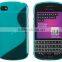 Keno Bumper Case for BlackBerry Q10 TPU S Line Wave Hybrid Gel Skin Case Protective Jelly Cover