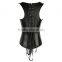 Women Retro Goth Brocade Faux Leather Steampunk Buckle Up Zipper Overbust Corsets Bustiers