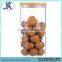 1500-2200ml glass nuts storage jar with straw and wooden lid