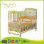 WBC-02A CE ISO approved newzealand pine softtextile baby crib cot with storage plate
