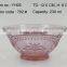 press Wine goblet,Hiball,DOF, sundae cup color glass in pink with sakura design embossed