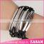 Vintage multilayer metal tube leather bracelet/mens leather bracelet wholesale