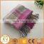 Wholesale 100% Acrylic woven stripes fringed throw blanket