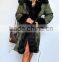 parka Jacket with fox fur hood collar and faux fur lining