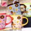 340cc new styles white ceramic cup and handpainted with color box for gift
