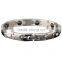 Noproblem D010 FDA germanium tourmaline stainless steel magnetic health charm fashion zircon bracelet