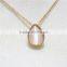 ROse Gold Necklace w/ White Cateye Necklace Simple Chain Gold Necklace2016 Fashion Style Wholesale
