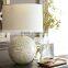 wholesale home design seashell table lamps with mosaic vase lampstand and white drum fabric shade