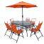 8pcs metal garden furniture set with round table