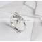 Fashion love adjustable cultured pearl wedding rings for women