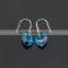 Fashion 925 Sterling Silver Blue Love Earrings ,the Heart of Austrian Crystal Earrings !