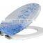 High quality water felt blue and white 3D motion toilet seat