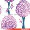 purple tree leaves pvc wallpaper wallcovering S181303