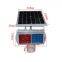 High quality red blue module LED flashing solar powered traffic warning light