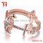 new gold bracelet designs for men anchor bracelet bangle rose gold plated AAAzircon stone inlay 316l stainless steel bracelet
