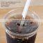 Custom Disposable Clear Plastic Cold Drink Cup Lid with Straw Slot for 16,20 and 24oz Cup
