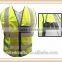 High Visibility Pocket Safety Zipper Vest with Reflective Strips Universal Size