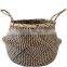 Zigzag seagrass storage basket/ Seagrass basket for home decor