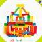 Wholesale 54 PCS children wooden building bricks game toy colorful kids stacking wooden building bricks game toy W13D154