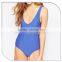 100% polyester Blue color bodysuit ladies