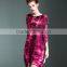 Latest European ladies digital printed gradients wrinkled dresses
