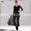 Ladies fashion long skirt mesh pattern cotton perspective skirt SR-P9963