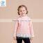 Girls Knitted t Jacquard t Shirt Whith Pleated Hem Kids Long Sleeve Pullover Clothing Wholesale