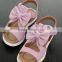 F10061E Fancy girls flat sandals new summer design fish mouth bowknot girls shoes