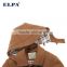 ELPA Tan wool long slim fit winter overcoat with removable cap for boy