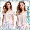 2016 New Design High Quality Fashion Ladies Stylish Heart Neck Thin Cotton T-Shirt