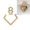 Zinc Based Alloy Open Back Bezel Pendants For Resin Diamond Shape Gold Plated
