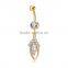 Bell Button Body Piercing Minimalist Steel Belly Ring With Tassel