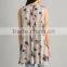 Custom womens Floral Sleeveless Long Style Swing Tops,Fashion Cotton Printed Sleeveless Blouses For Women