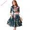 Ladies Retro Half Sleeve Floral swing vintage dress