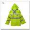 reflective flame retardant yellow polyester raincoat