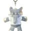 Mini plush animal keychain stuffed plush grey elephant keychain